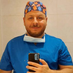 doctor wearing surgical cap